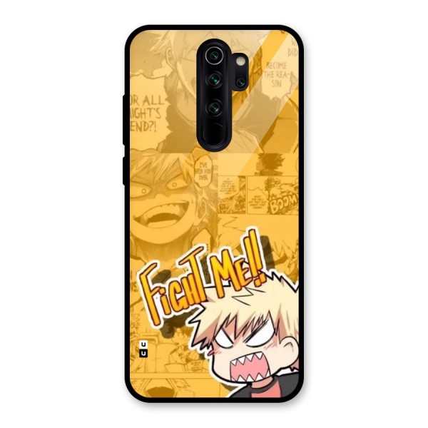 Fight Me Challenge Glass Back Case for Redmi Note 8 Pro