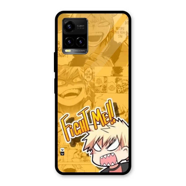 Fight Me Challenge Glass Back Case for Vivo Y33s