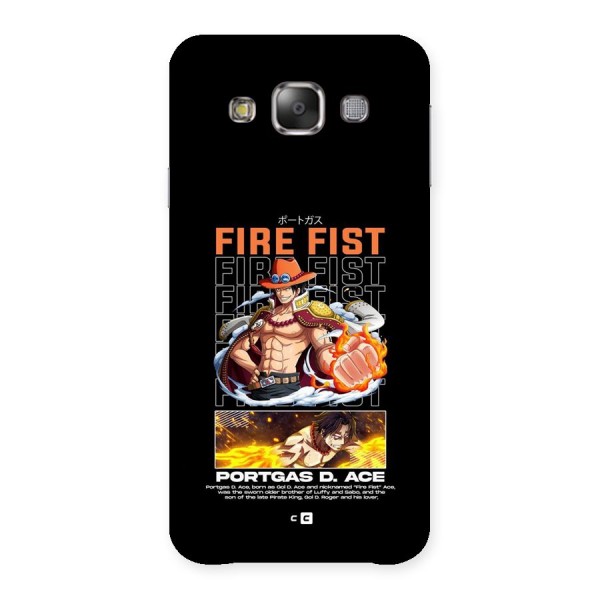 Fire Fist Ace Back Case for Galaxy E7