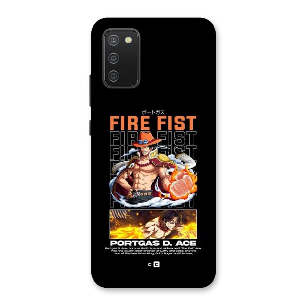 Fire Fist Ace Back Case for Galaxy F02s