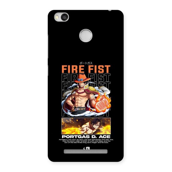 Fire Fist Ace Back Case for Redmi 3S Prime