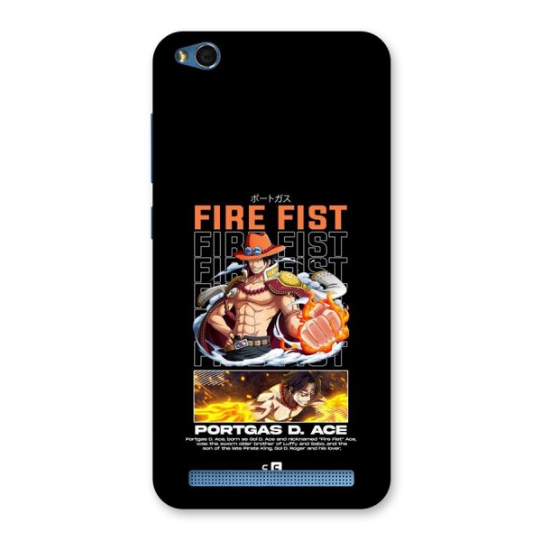 Fire Fist Ace Back Case for Redmi 5A