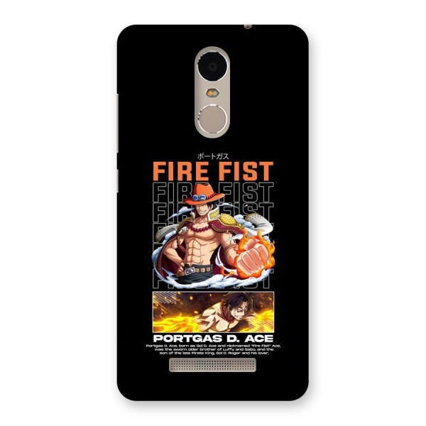 Fire Fist Ace Back Case for Redmi Note 3