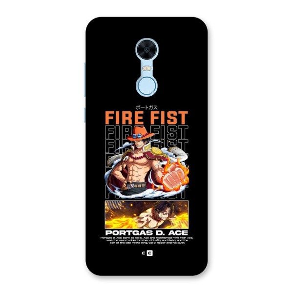 Fire Fist Ace Back Case for Redmi Note 5