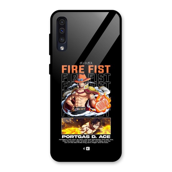 Fire Fist Ace Glass Back Case for Galaxy A30s