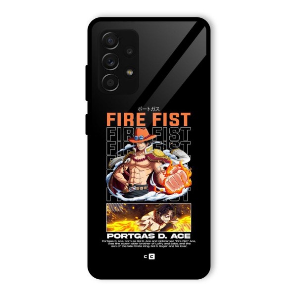 Fire Fist Ace Glass Back Case for Galaxy A53 5G