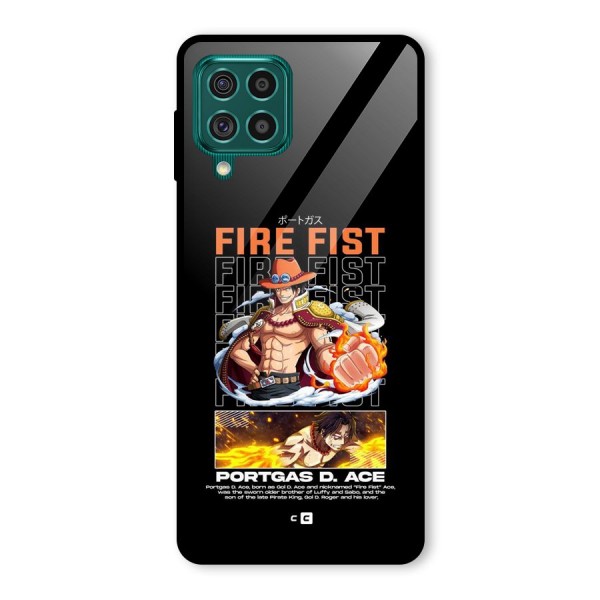 Fire Fist Ace Glass Back Case for Galaxy F62