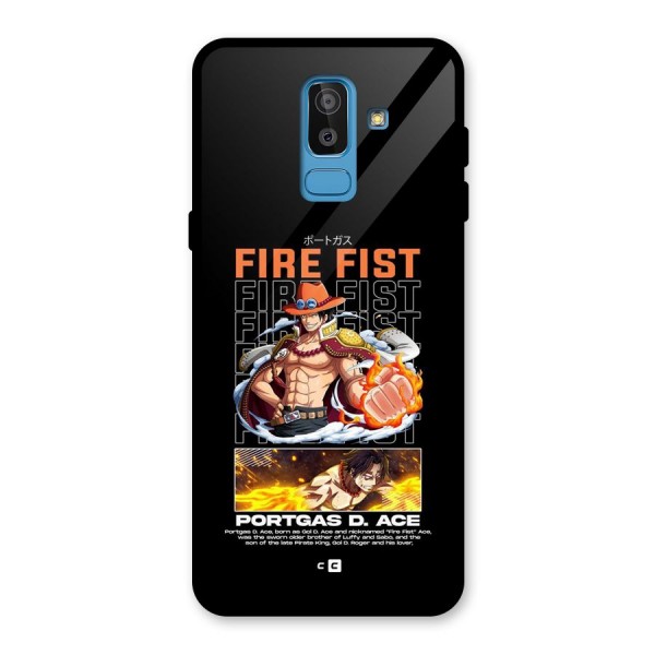 Fire Fist Ace Glass Back Case for Galaxy J8