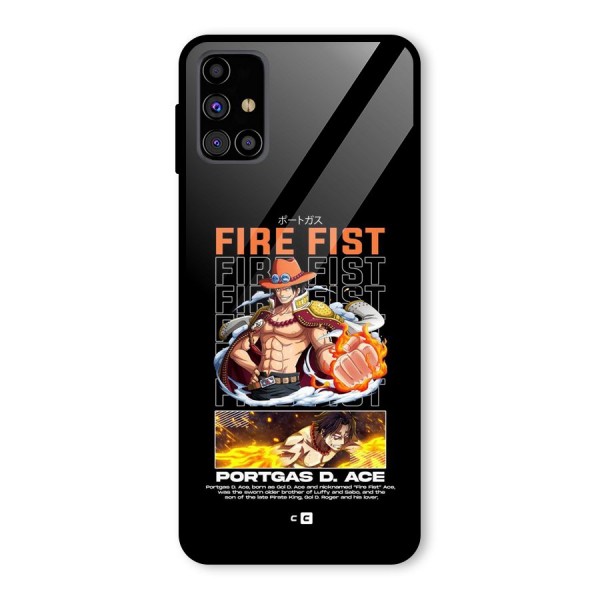 Fire Fist Ace Glass Back Case for Galaxy M31s