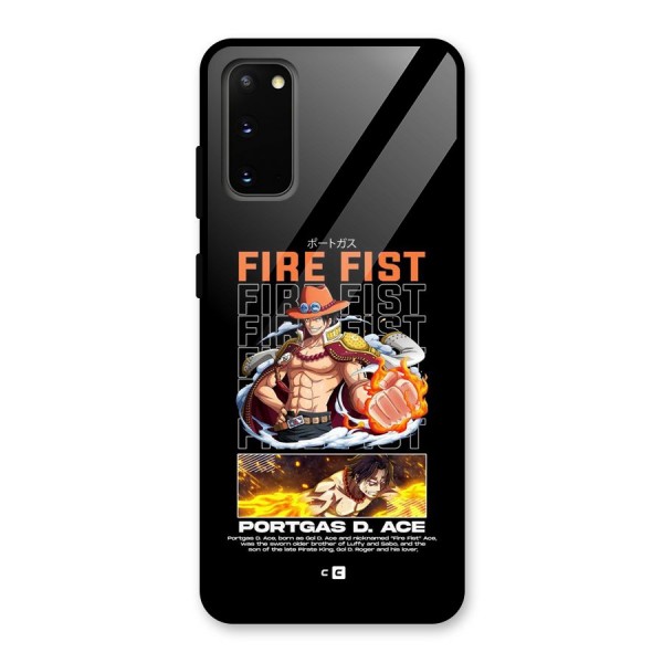 Fire Fist Ace Glass Back Case for Galaxy S20
