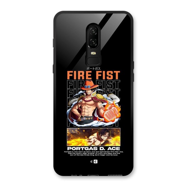 Fire Fist Ace Glass Back Case for OnePlus 6