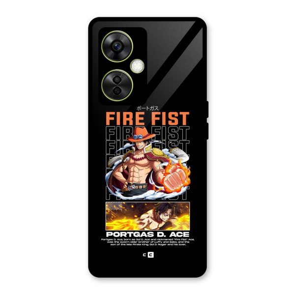 Fire Fist Ace Glass Back Case for OnePlus Nord CE 3 Lite