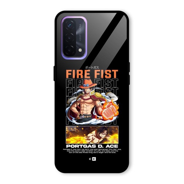 Fire Fist Ace Glass Back Case for Oppo A74 5G