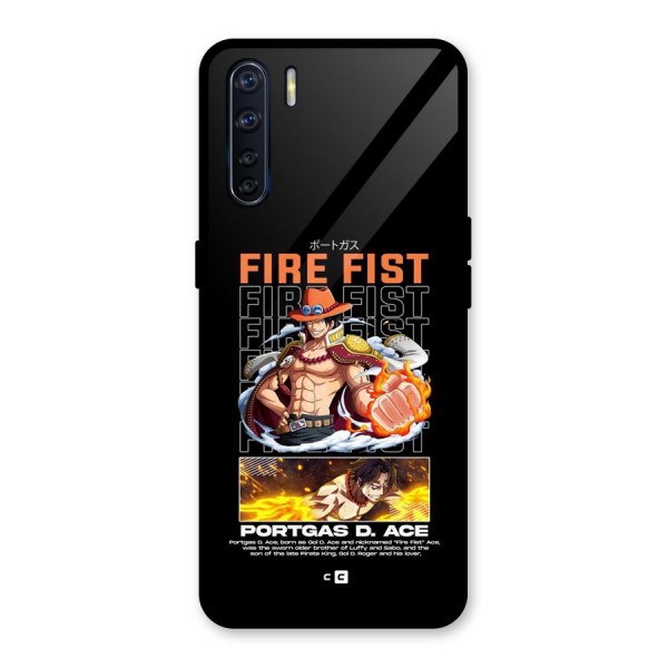 Fire Fist Ace Glass Back Case for Oppo F15