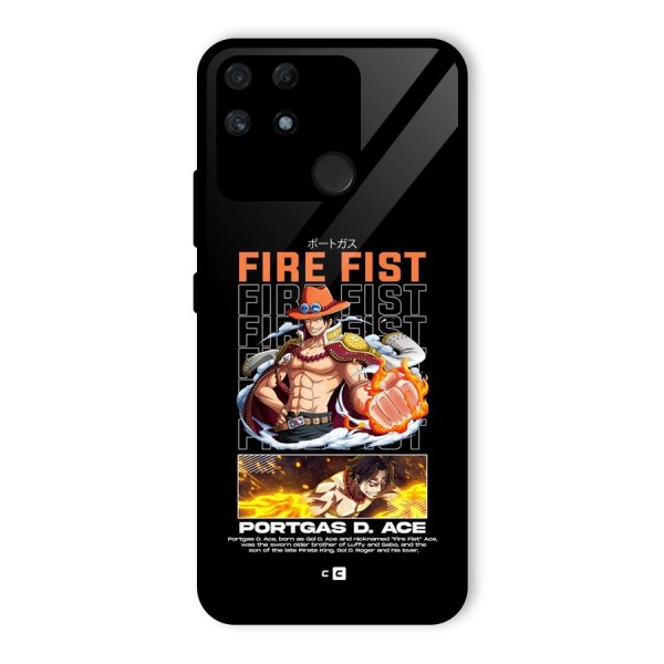 Fire Fist Ace Glass Back Case for Realme Narzo 50A