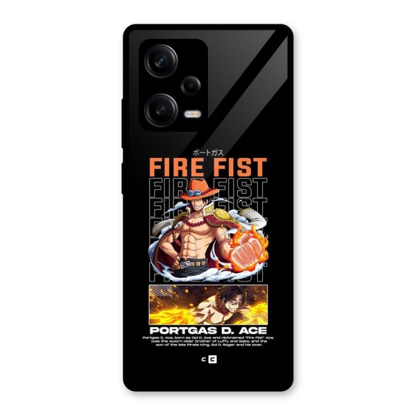 Fire Fist Ace Glass Back Case for Redmi Note 12 Pro