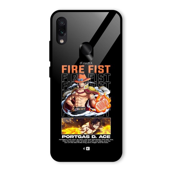 Fire Fist Ace Glass Back Case for Redmi Note 7
