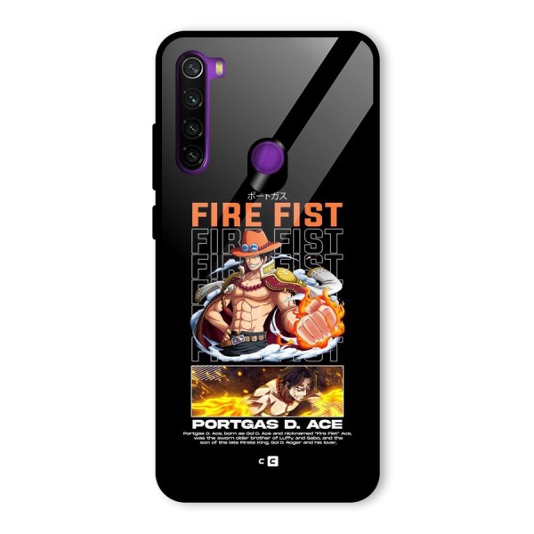 Fire Fist Ace Glass Back Case for Redmi Note 8