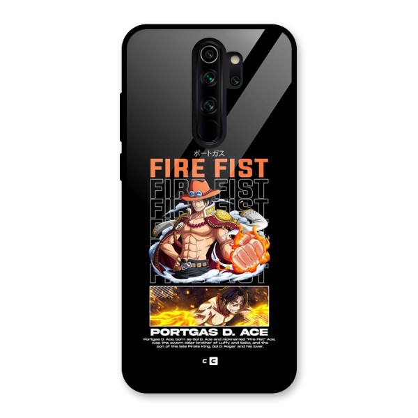 Fire Fist Ace Glass Back Case for Redmi Note 8 Pro