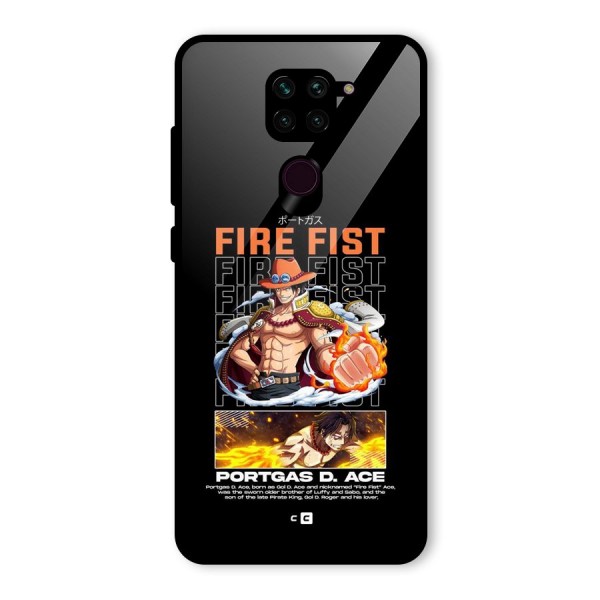 Fire Fist Ace Glass Back Case for Redmi Note 9