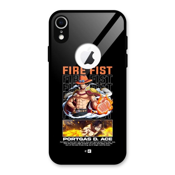 Fire Fist Ace Glass Back Case for iPhone XR Logo Cut