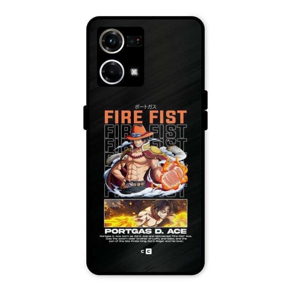 Fire Fist Ace Metal Back Case for Oppo F21 Pro 4G
