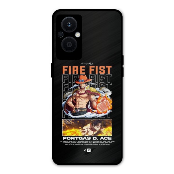 Fire Fist Ace Metal Back Case for Oppo F21 Pro 5G