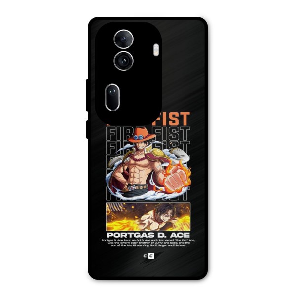 Fire Fist Ace Metal Back Case for Oppo Reno11 Pro 5G