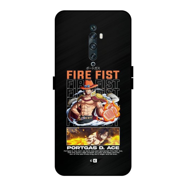 Fire Fist Ace Metal Back Case for Oppo Reno2 Z