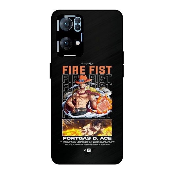 Fire Fist Ace Metal Back Case for Oppo Reno7 Pro 5G