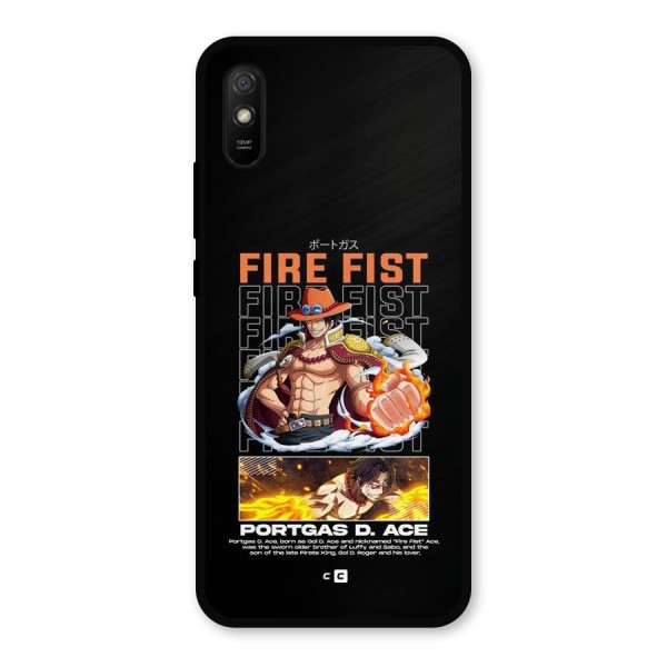 Fire Fist Ace Metal Back Case for Redmi 9a