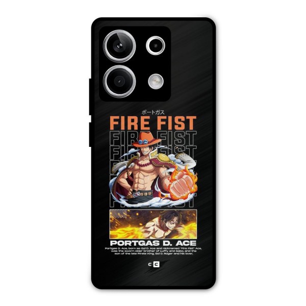 Fire Fist Ace Metal Back Case for Redmi Note 13 5G