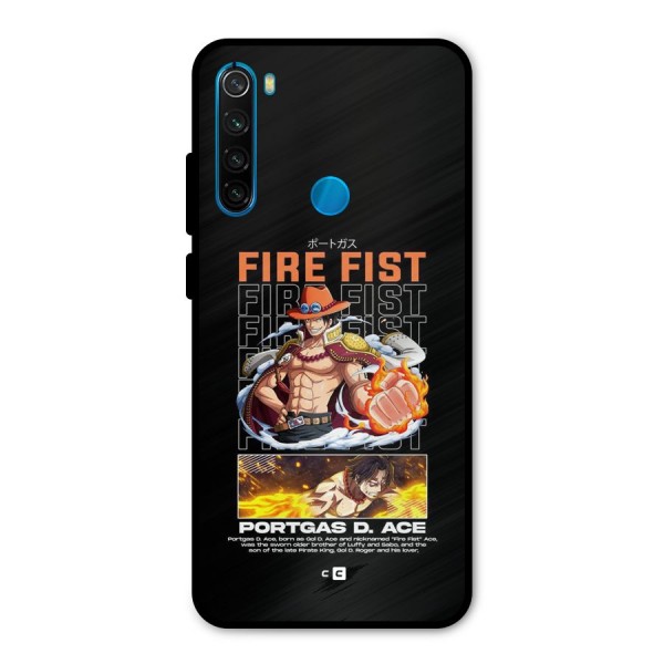 Fire Fist Ace Metal Back Case for Redmi Note 8