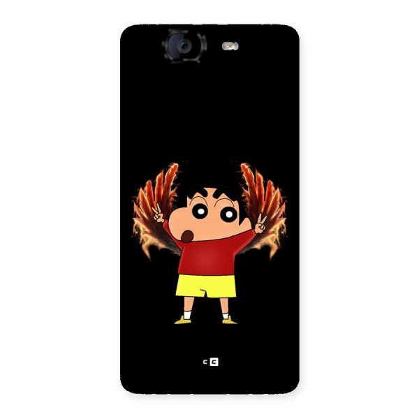 Fire Shinchan Back Case for Canvas Knight A350