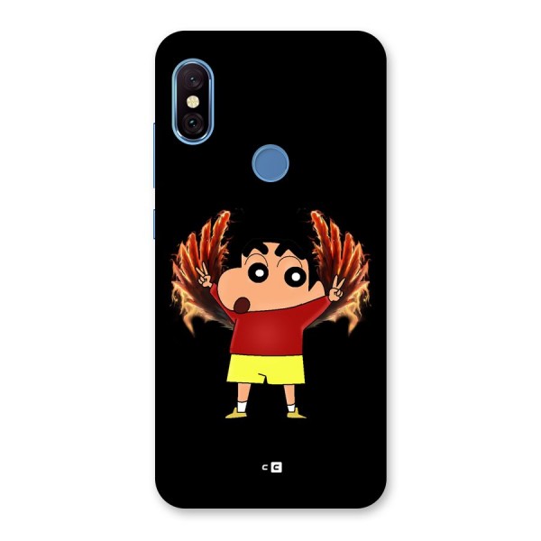 Fire Shinchan Back Case for Redmi Note 6 Pro