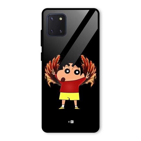 Fire Shinchan Glass Back Case for Galaxy Note 10 Lite