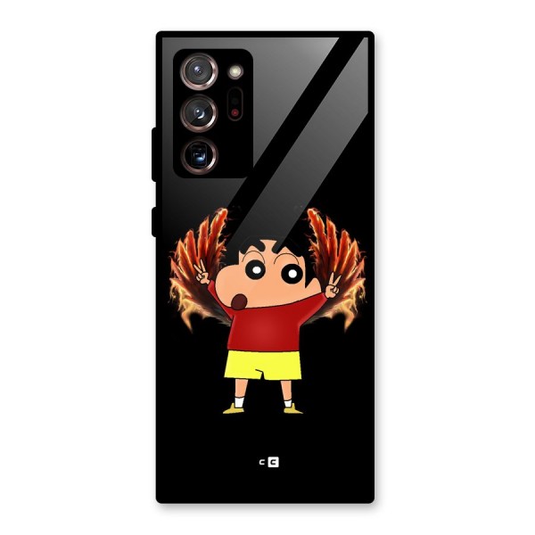 Fire Shinchan Glass Back Case for Galaxy Note 20 Ultra 5G