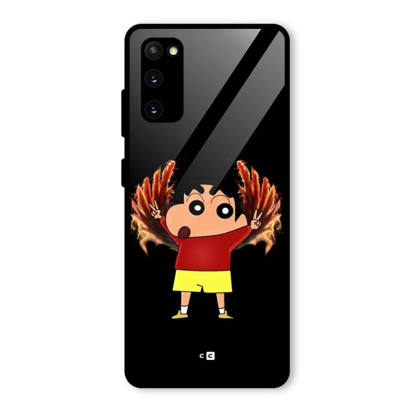 Fire Shinchan Glass Back Case for Galaxy S20 FE 5G