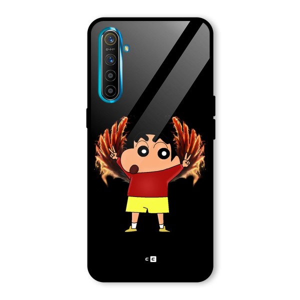 Fire Shinchan Glass Back Case for Realme X2