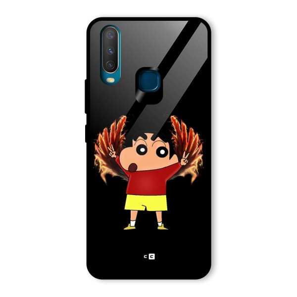 Fire Shinchan Glass Back Case for Vivo Y12