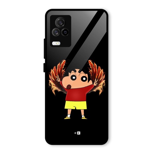 Fire Shinchan Glass Back Case for Vivo iQOO 7 Legend 5G