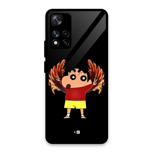Fire Shinchan Glass Back Case for Xiaomi 11i 5G