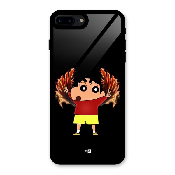 Fire Shinchan Glass Back Case for iPhone 7 Plus