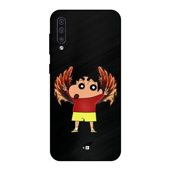 Fire Shinchan Metal Back Case for Galaxy A30s