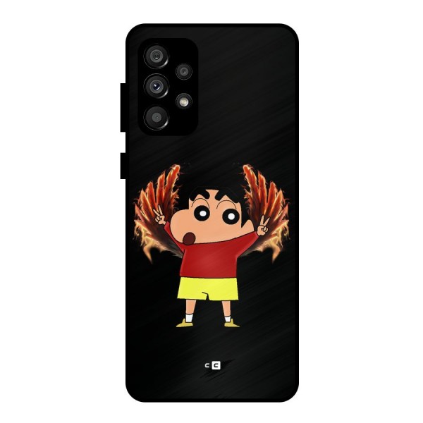 Fire Shinchan Metal Back Case for Galaxy A73 5G