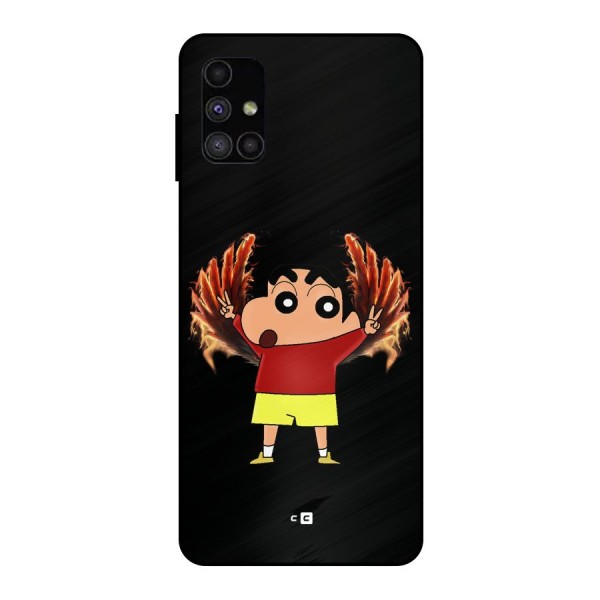 Fire Shinchan Metal Back Case for Galaxy M51