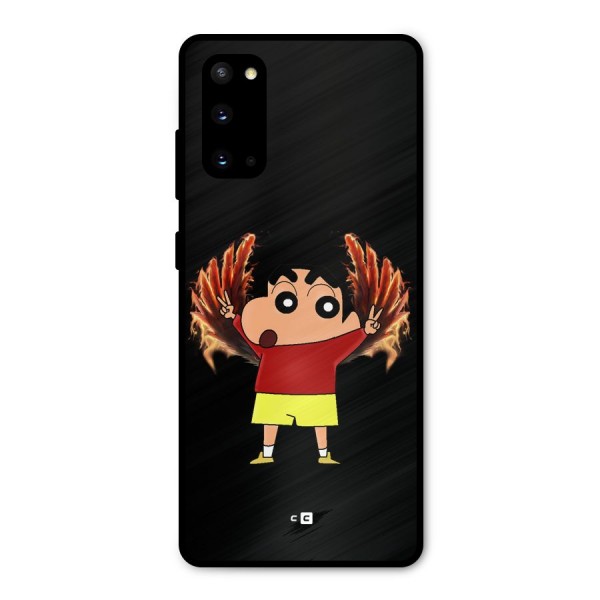 Fire Shinchan Metal Back Case for Galaxy S20