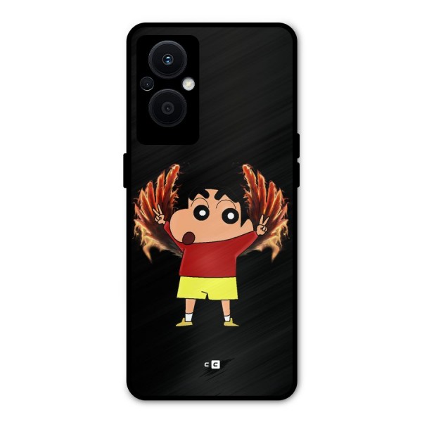 Fire Shinchan Metal Back Case for Oppo F21s Pro 5G