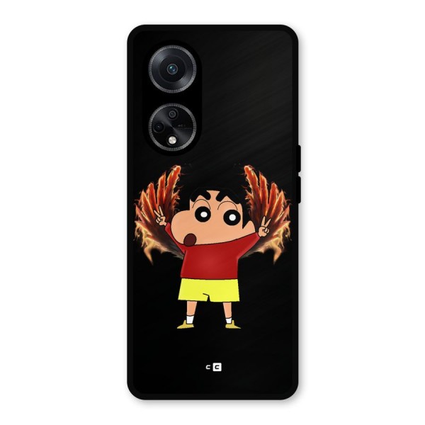 Fire Shinchan Metal Back Case for Oppo F23