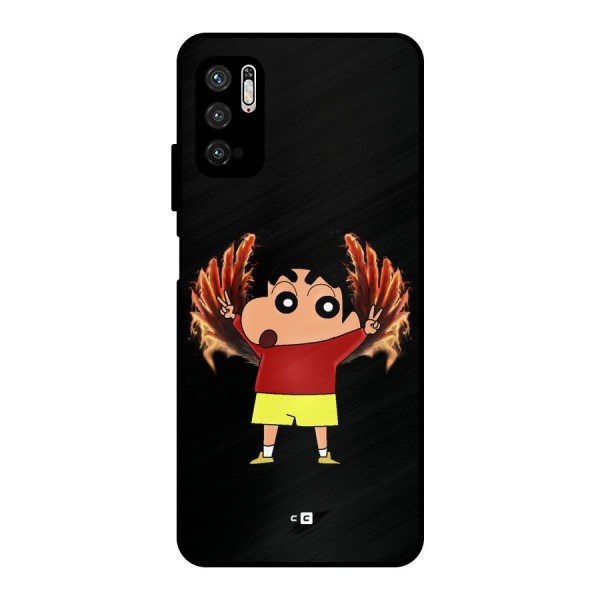 Fire Shinchan Metal Back Case for Poco M3 Pro 5G